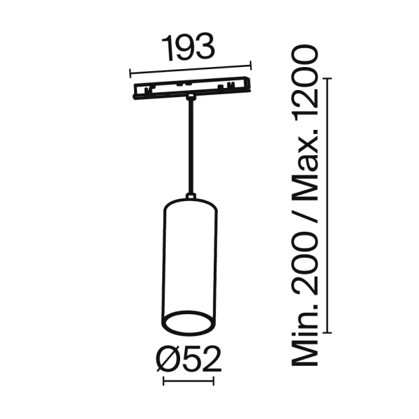 Трековый подвесной светильник Technical TR041-2-12W3K-B