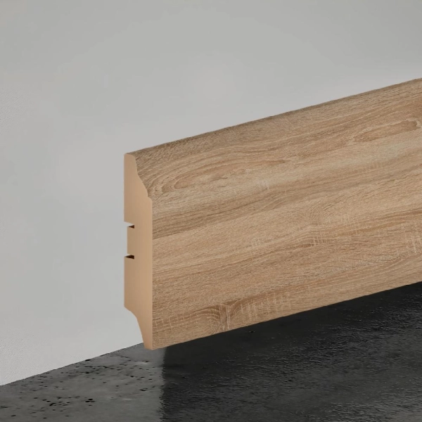 2К Напольный плинтус МДФ STELLA 82 2000х82х16 Дуб Сонома (16шт в упак)