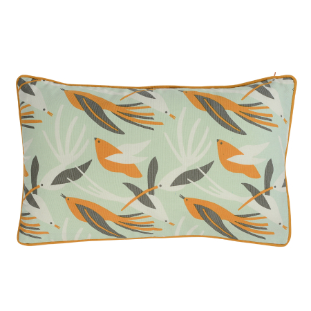 Чехол для подушки мятного цвета с дизайнерским принтом birds of nile из коллекции wild, 30х50 см