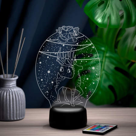 3D светильник  Светильник "Рождественский олень"