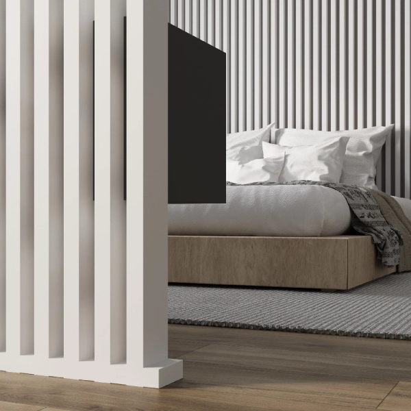 Интерьерная рейка МДФ STELLA Ривьера Белый 40*30*2700 (уп.4 шт.)