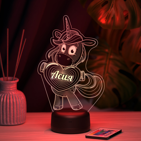 3D светильник  Светильник "Единорог с именем Асия"