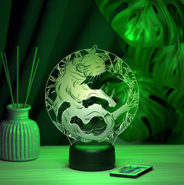 3D светильник  Светильник "Кошачий Инь-Янь"