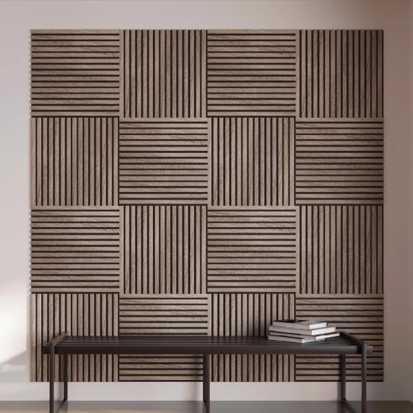 2К Панель Стеновая Акустическая Stella Comfort Standart Дуб Винтаж 600х600х9 (уп.1шт.)