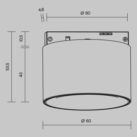 Трековый светильник Technical TR188-1-5W4K-M-B