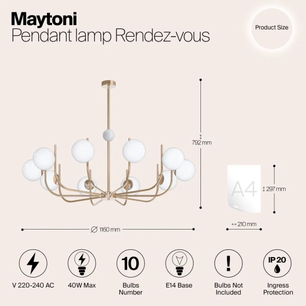 Подвесной светильник Maytoni MOD109PL-10BS
