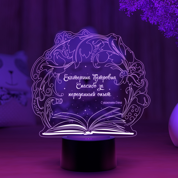 3D светильник  Светильник "Книга под веткой (Наставнику)"