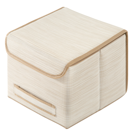 Коробка для хранения с крышкой, 30х30х24 см, светло-бежевая