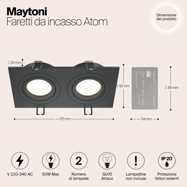 Встраиваемый светильник Technical DL024-2-02B