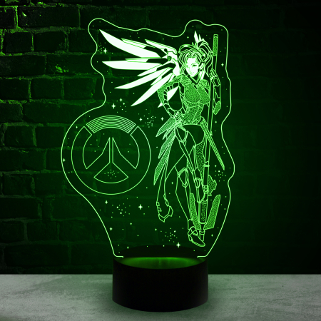 3D светильник  Ангел Овервотч (Mercy Overwatch)