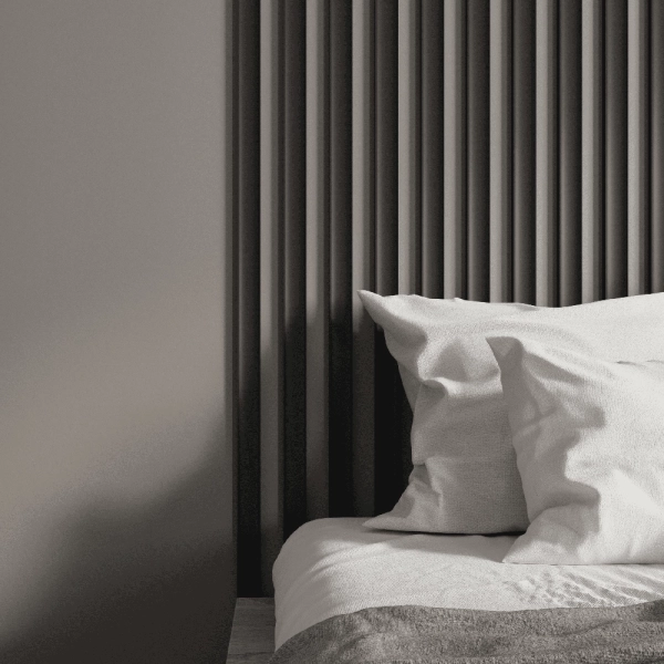 2К Интерьерная Рейка МДФ STELLA Планкен Рекесс De Luxe Black Lead 19*50*2700 (уп.4 шт.)