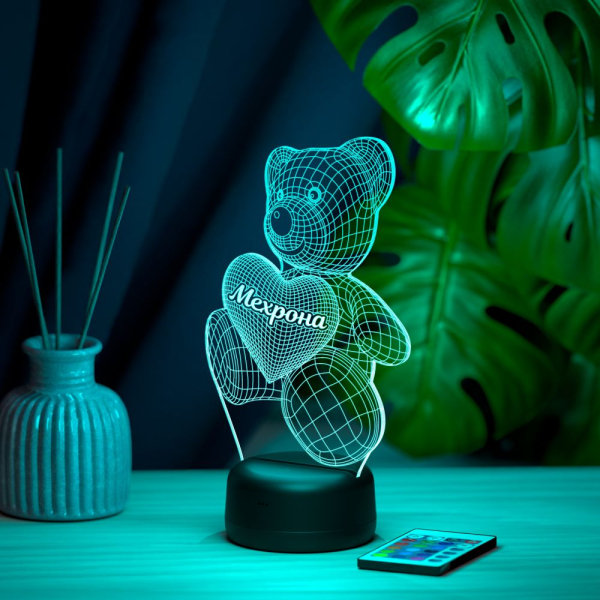 3D светильник  Светильник "Мишка с именем Мехрона"