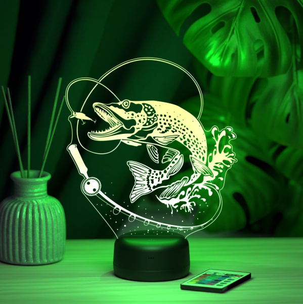 3D светильник  Светильник "Щука (рыбалка)"