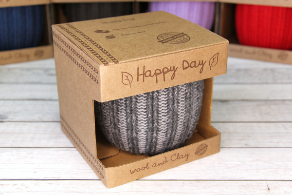 Вязаная кружка с ручкой "Пуэр"