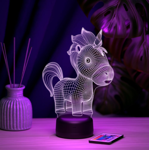 3D светильник  Светильник "Малютка единорог"