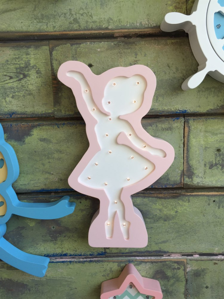 Детский ночник Балеринка "Нежно-розовый / Белый"