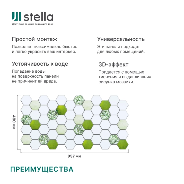 Панель ПВХ 0,3 соты «Тропики» Stella