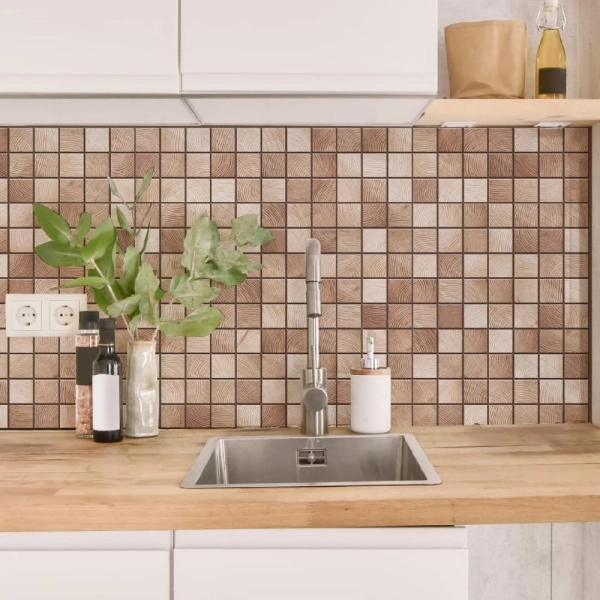 Панель ПВХ 0,3 мозаика Мадера светлая STELLA