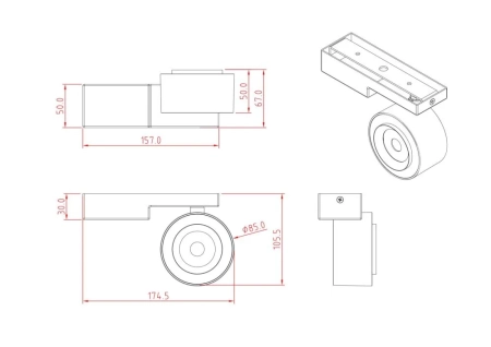 Потолочный светильник Technical C062CL-L12W4K