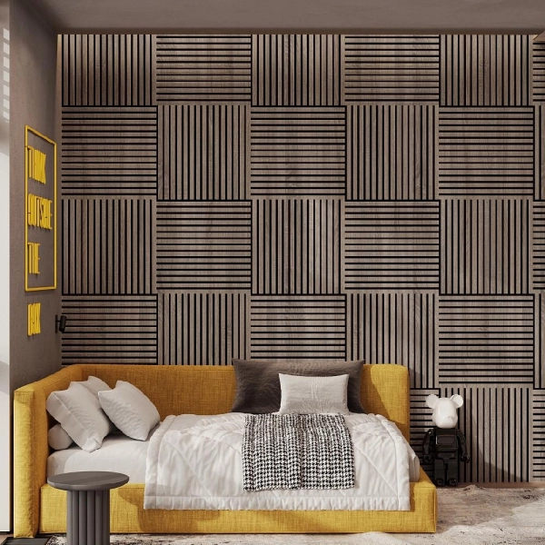 2К Панель Стеновая Акустическая Stella Comfort Standart Дуб Винтаж 600х600х9 (уп.1шт.)