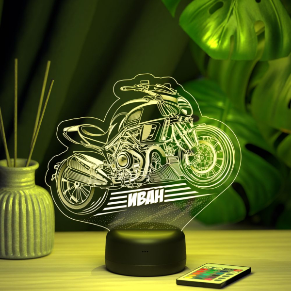 3D светильник  Светильник "Байк с именем Иван"