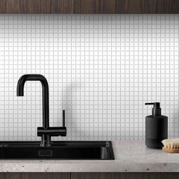 Панель ПВХ 0,3 мозаика Микс белый