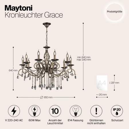 Люстра Maytoni RC247-PL-10-R