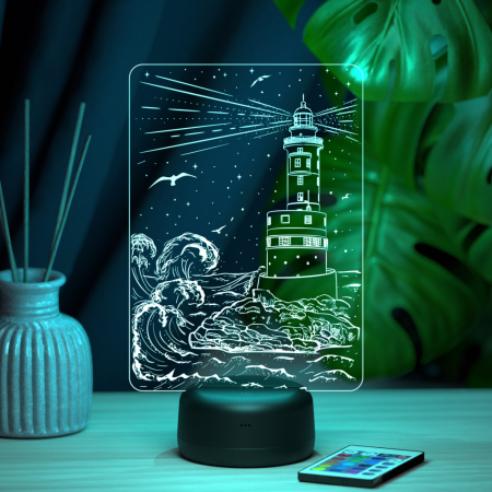 3D светильник  Светильник "Маяк и волны"