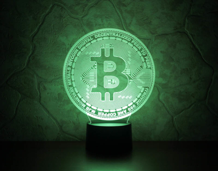 Ночной 3d светильник Биткоин (Bitcoin)