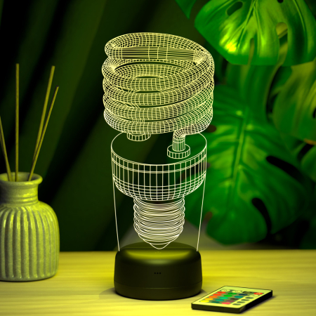 3D светильник  Светильник "Лампочка спираль"