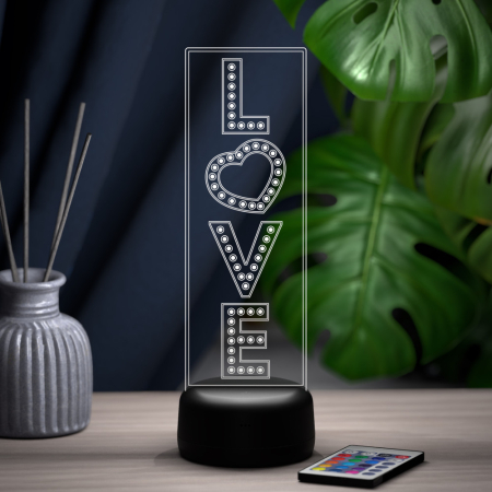 3D светильник  Светильник "Ламповые чувства - Ночник LOVE"