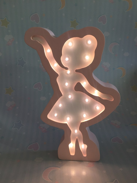 Детский ночник Балеринка "Нежно-розовый / Белый"