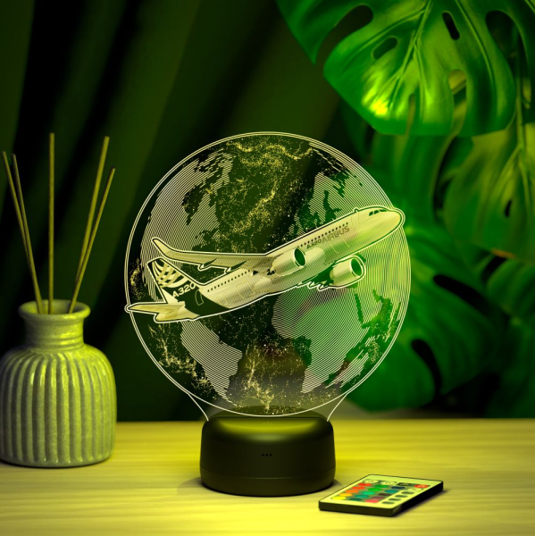 3D светильник  Светильник "Небесный дельфин - Airbus 320"