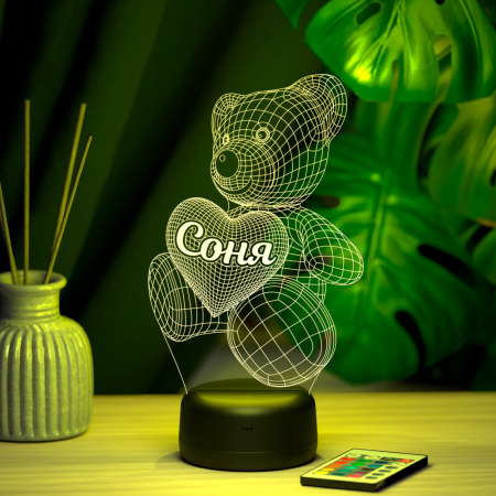 3D светильник  Светильник "Мишка с именем Соня"