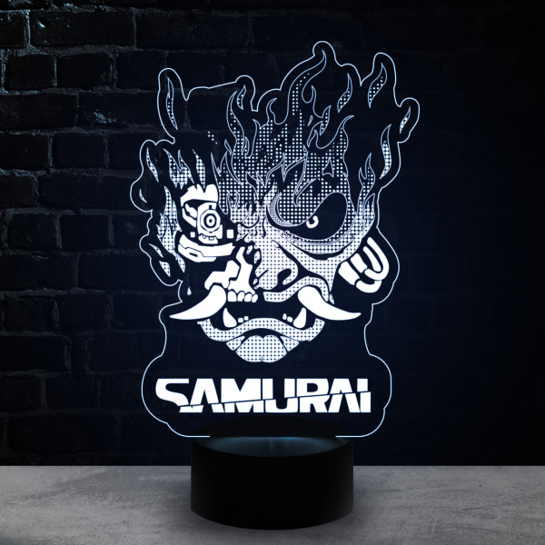 3D светильник  Логотип Samurai Cyberpunk 2077
