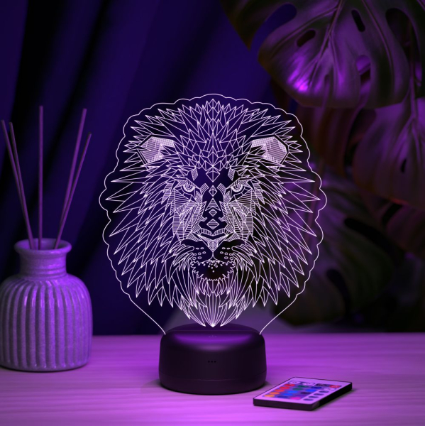 3D светильник  Светильник "Лев полигоны"