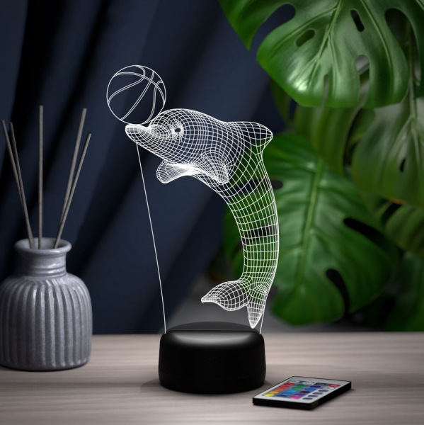 3D светильник  Светильник "Дельфин и мяч"