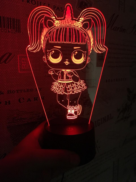 3D светильник  Кукла LOL