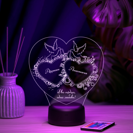 3D светильник  Светильник "Любовь и голуби"
