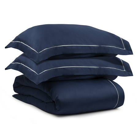 Комплект постельного белья из египетского хлопка essential, темно-синий, евро размер