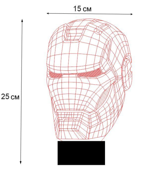 3D светильник  Маска Железного человека