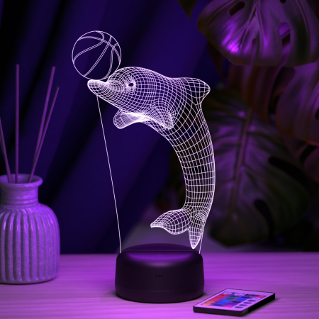 3D светильник  Светильник "Дельфин и мяч"