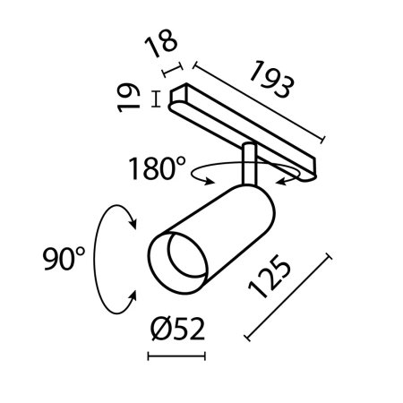 Трековый светильник Technical TR032-2-12W4K-S-B