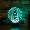 Ночной 3d светильник Ethereum (Эфириум)