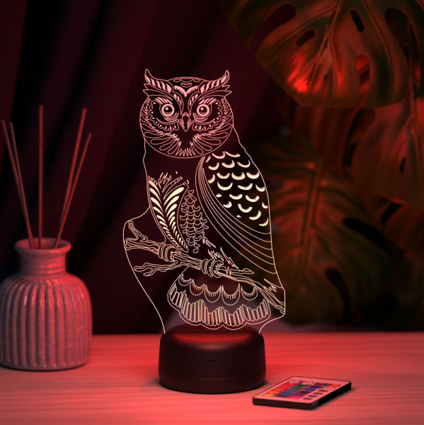 3D светильник  Светильник "Сова на ветке"