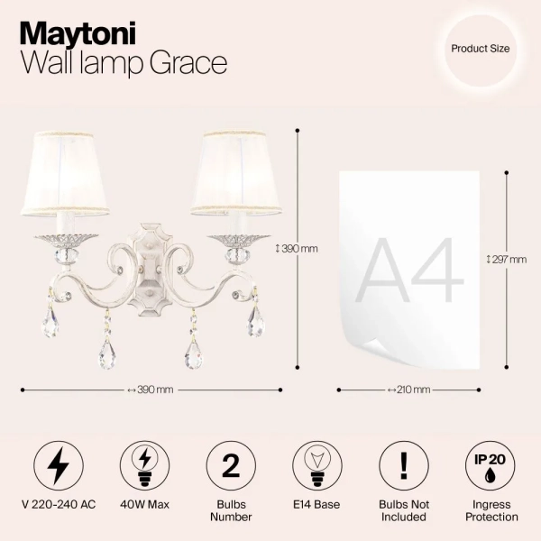 Настенный светильник (бра) Maytoni ARM247-02-G