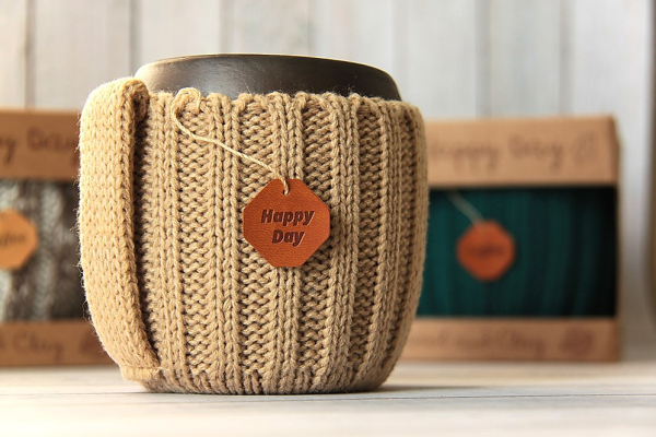 Вязаная кружка "Капучино"