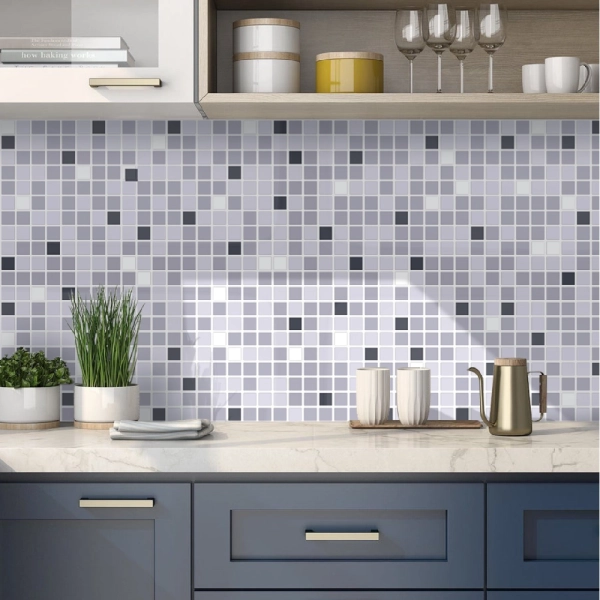 Панель ПВХ 0,3 мозаика Микс серый