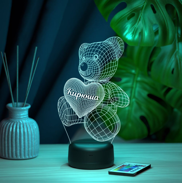 3D светильник  Светильник "Мишка с именем Кирюша"
