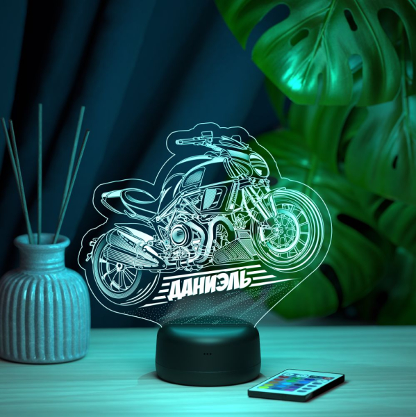 3D светильник  Светильник "Байк с именем Даниэль"